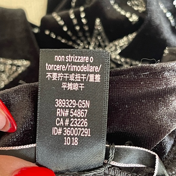 Victoria's Secret RARE Celestial Moon Star Black Velvet Robe Wrap Kimono Sz XS/ - Picture 11 of 16